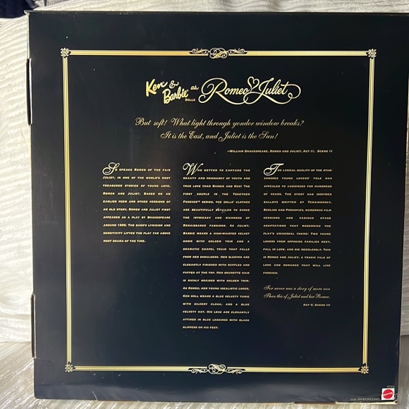 KEN & BARBIE AS ROMEO AND JULIETTE 1st IN A SERIES, TOGETHER FOREVER COLLECTION - Picture 6 of 15